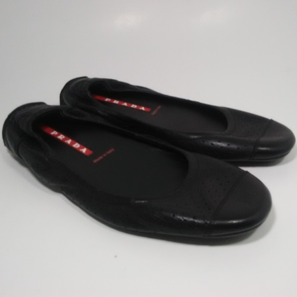 PRADA Sport Black Leather Driving Flats Size 36 6 - Picture 2 of 7